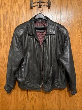 Vintage Midwest International Leather Bomber Jacket Men's XL